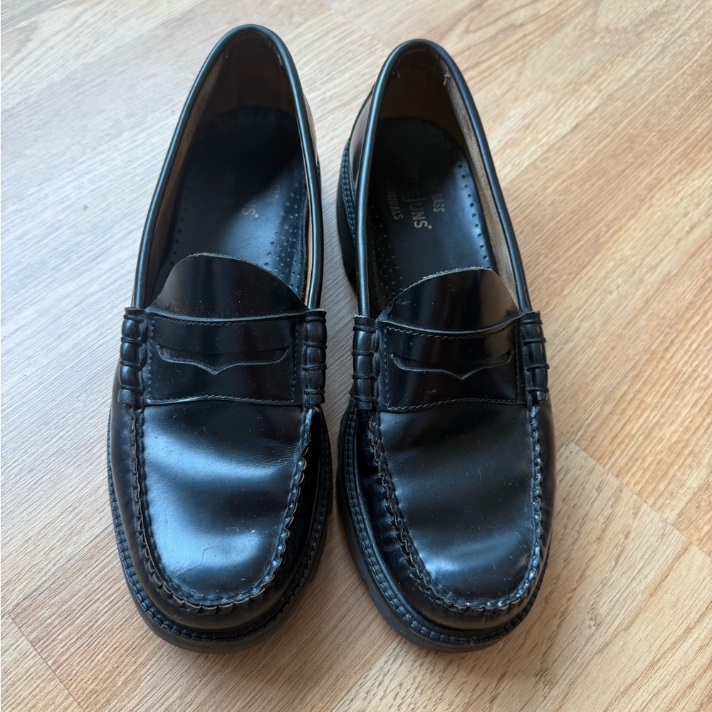 G.H. Bass & Co. Black Leather Penny Loafers